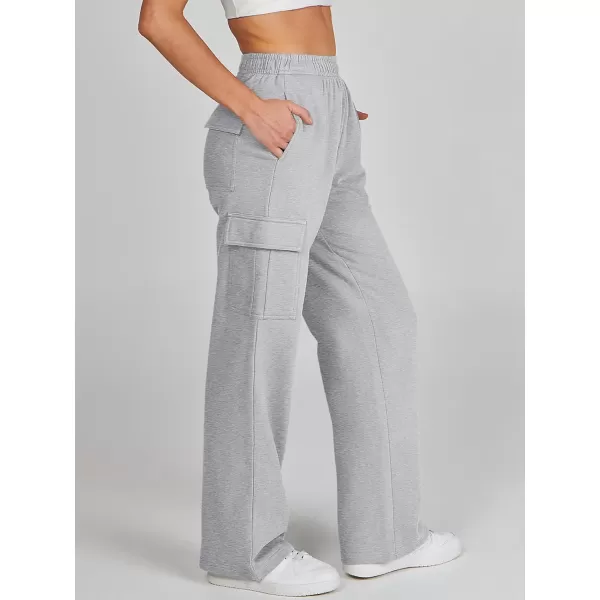 imageANRABESS Womens Cargo Sweatpants Casual Baggy Fleece High Waisted Athletic Lounge PantsLight Grey