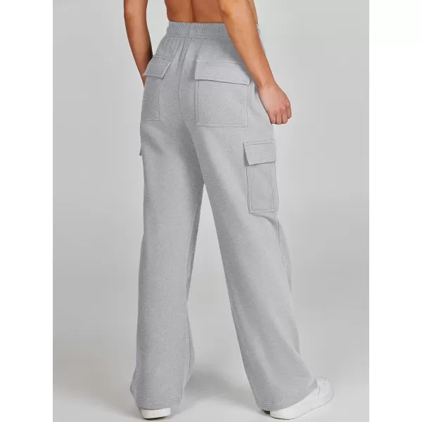 imageANRABESS Womens Cargo Sweatpants Casual Baggy Fleece High Waisted Athletic Lounge PantsLight Grey