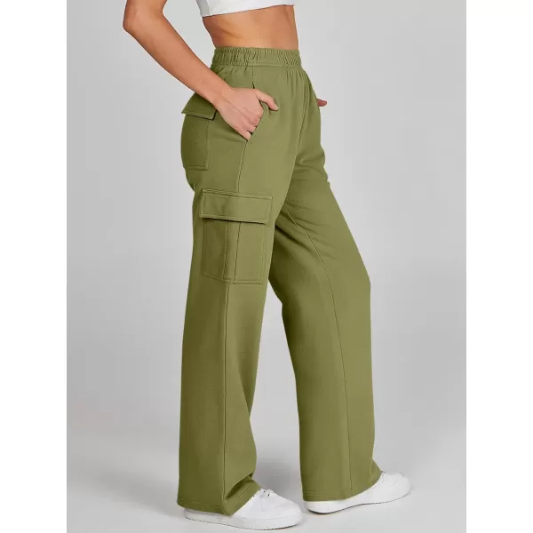 imageANRABESS Womens Cargo Sweatpants Casual Baggy Fleece High Waisted Athletic Lounge PantsPea