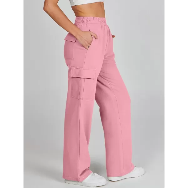 imageANRABESS Womens Cargo Sweatpants Casual Baggy Fleece High Waisted Athletic Lounge PantsPink