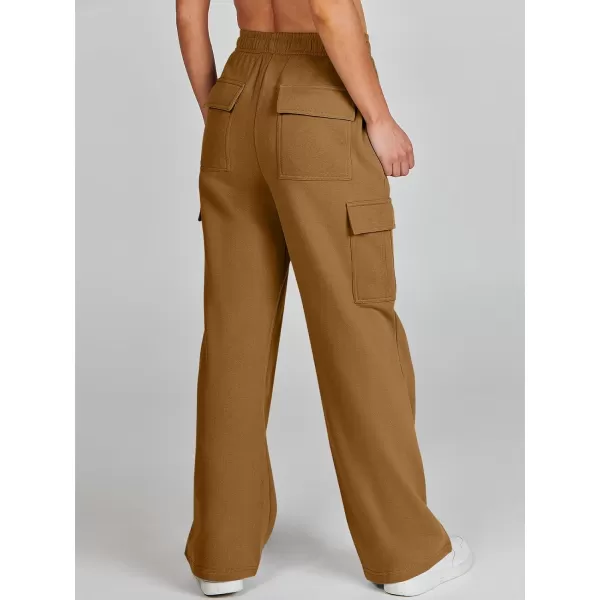 imageANRABESS Womens Cargo Sweatpants Casual Baggy Fleece High Waisted Athletic Lounge PantsRust