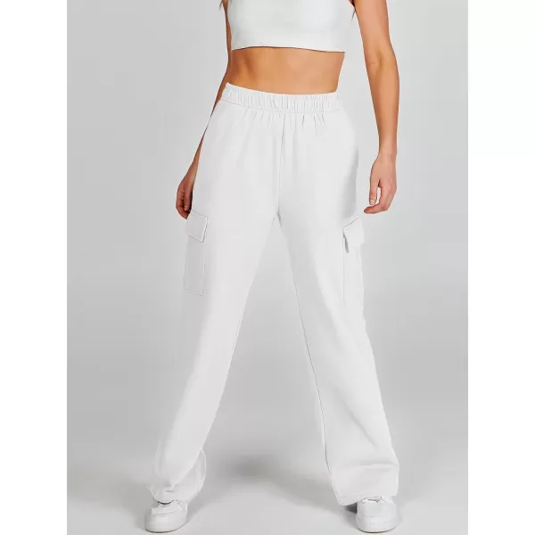 imageANRABESS Womens Cargo Sweatpants Casual Baggy Fleece High Waisted Athletic Lounge PantsWhite