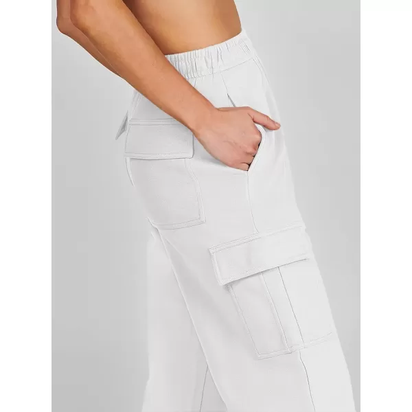 imageANRABESS Womens Cargo Sweatpants Casual Baggy Fleece High Waisted Athletic Lounge PantsWhite