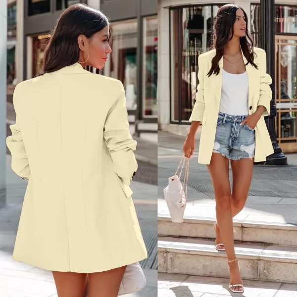 imageANRABESS Womens Casual Button Long Sleeve Lapel Open Front Pad Shoulder Office Blazer Jacket Work SuitApricot