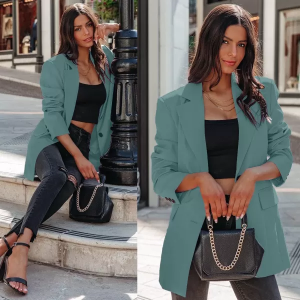 imageANRABESS Womens Casual Button Long Sleeve Lapel Open Front Pad Shoulder Office Blazer Jacket Work SuitLake