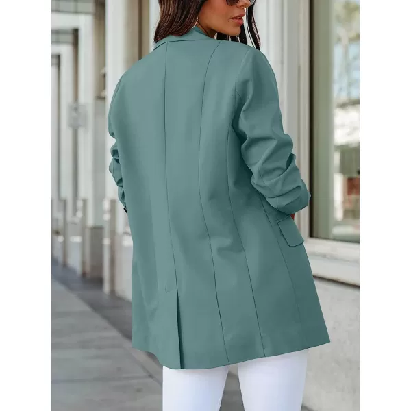 imageANRABESS Womens Casual Button Long Sleeve Lapel Open Front Pad Shoulder Office Blazer Jacket Work SuitLake