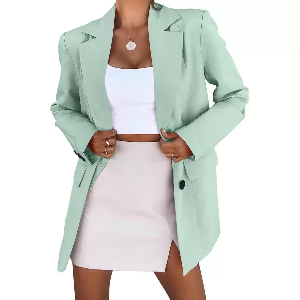 imageANRABESS Womens Casual Button Long Sleeve Lapel Open Front Pad Shoulder Office Blazer Jacket Work SuitLight Blue