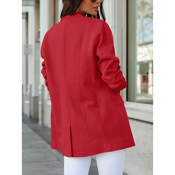 imageANRABESS Womens Casual Button Long Sleeve Lapel Open Front Pad Shoulder Office Blazer Jacket Work SuitRed