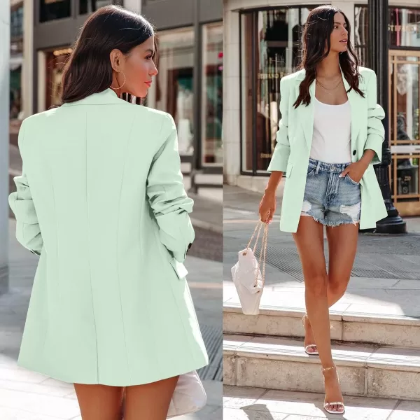 imageANRABESS Womens Casual Button Long Sleeve Lapel Open Front Pad Shoulder Office Blazer Jacket Work SuitSky Blue