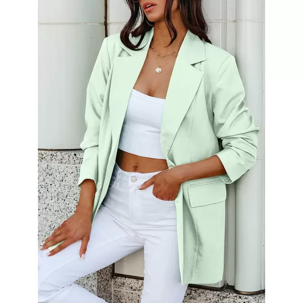 imageANRABESS Womens Casual Button Long Sleeve Lapel Open Front Pad Shoulder Office Blazer Jacket Work SuitSky Blue