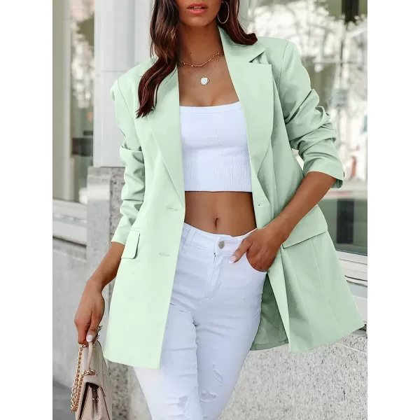 imageANRABESS Womens Casual Button Long Sleeve Lapel Open Front Pad Shoulder Office Blazer Jacket Work SuitSky Blue