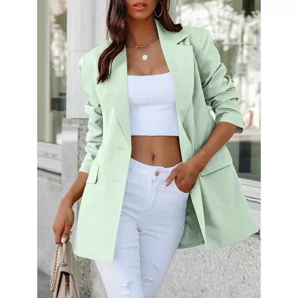 imageANRABESS Womens Casual Button Long Sleeve Lapel Open Front Pad Shoulder Office Blazer Jacket Work SuitSky Blue