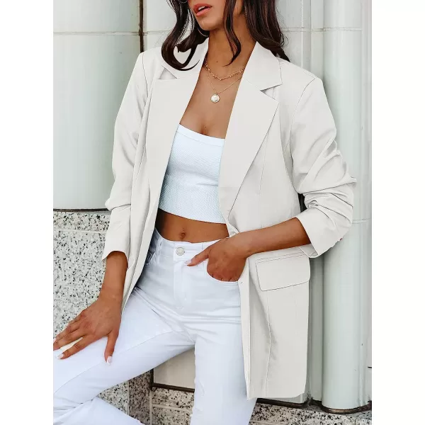 imageANRABESS Womens Casual Button Long Sleeve Lapel Open Front Pad Shoulder Office Blazer Jacket Work SuitWhite