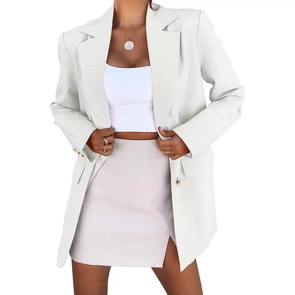 imageANRABESS Womens Casual Button Long Sleeve Lapel Open Front Pad Shoulder Office Blazer Jacket Work SuitWhite