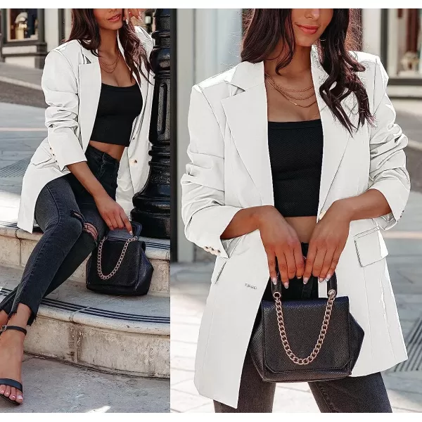 imageANRABESS Womens Casual Button Long Sleeve Lapel Open Front Pad Shoulder Office Blazer Jacket Work SuitWhite
