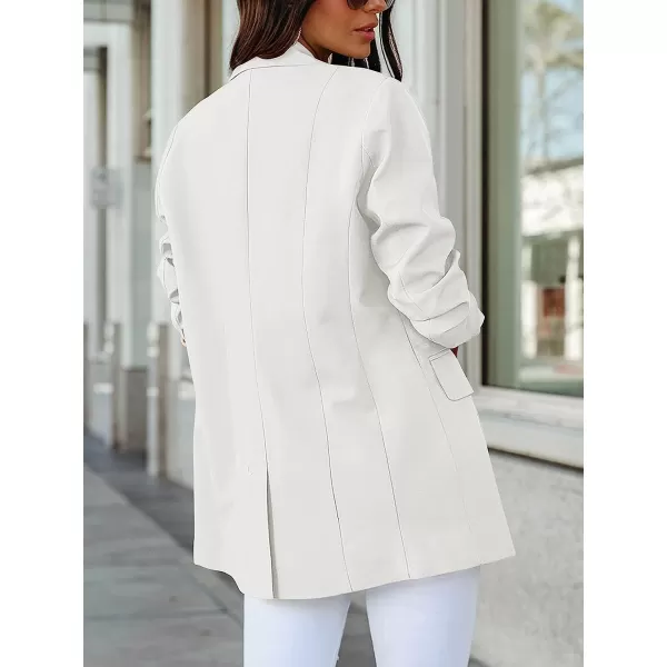 imageANRABESS Womens Casual Button Long Sleeve Lapel Open Front Pad Shoulder Office Blazer Jacket Work SuitWhite
