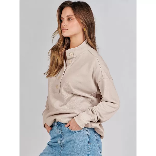 imageANRABESS Womens Casual Button Sweatshirts Oversized Hoodies 2023 Fall Winter Pullover Tops with PocketsApricot