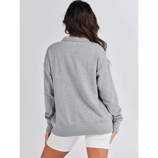 imageANRABESS Womens Casual Button Sweatshirts Oversized Hoodies 2023 Fall Winter Pullover Tops with PocketsGray