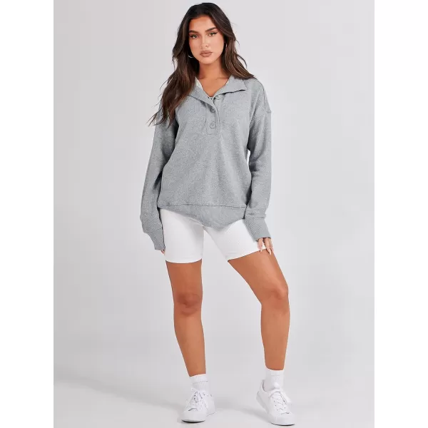 imageANRABESS Womens Casual Button Sweatshirts Oversized Hoodies 2023 Fall Winter Pullover Tops with PocketsGray