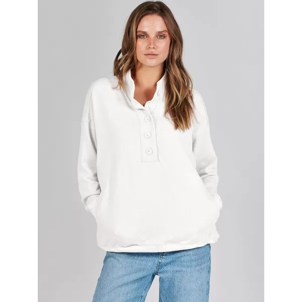 imageANRABESS Womens Casual Button Sweatshirts Oversized Hoodies 2023 Fall Winter Pullover Tops with PocketsWhite