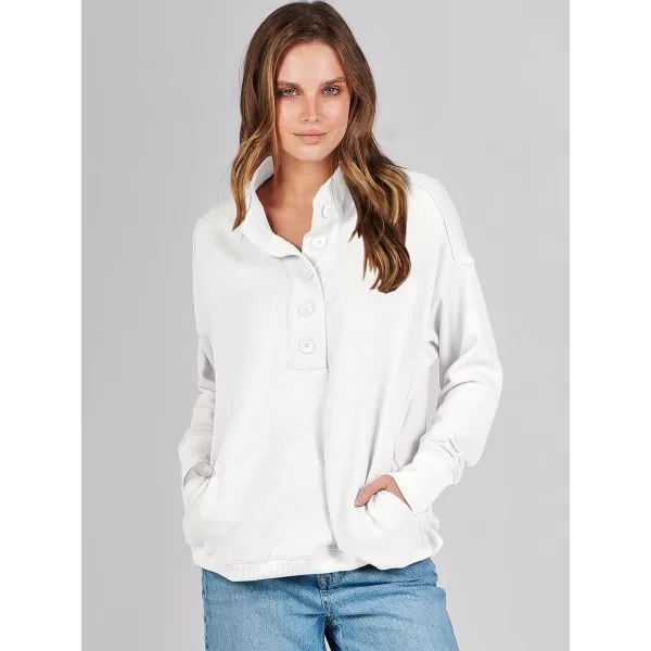 imageANRABESS Womens Casual Button Sweatshirts Oversized Hoodies 2023 Fall Winter Pullover Tops with PocketsWhite