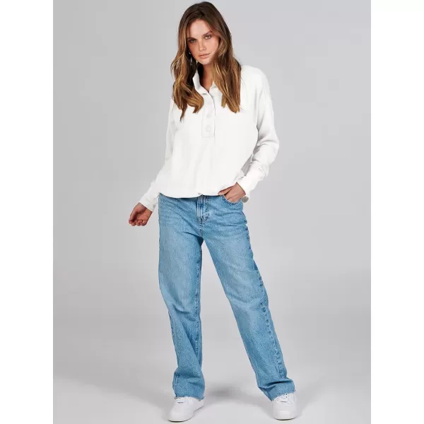 imageANRABESS Womens Casual Button Sweatshirts Oversized Hoodies 2023 Fall Winter Pullover Tops with PocketsWhite