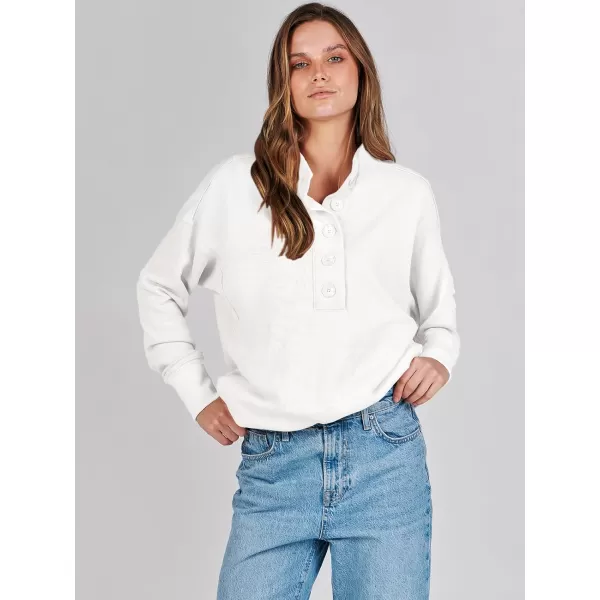 imageANRABESS Womens Casual Button Sweatshirts Oversized Hoodies 2023 Fall Winter Pullover Tops with PocketsWhite