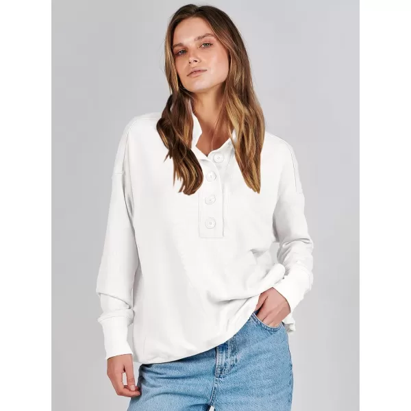 imageANRABESS Womens Casual Button Sweatshirts Oversized Hoodies 2023 Fall Winter Pullover Tops with PocketsWhite