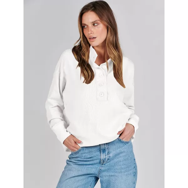imageANRABESS Womens Casual Button Sweatshirts Oversized Hoodies 2023 Fall Winter Pullover Tops with PocketsWhite