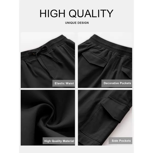 imageANRABESS Womens Casual Dressy High Waist Cotton Cargo Shorts 2024 Spring Fashion Hiking Outdoor Lounge Shorts 6 PocketsBlack