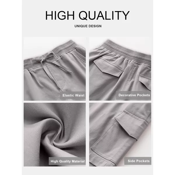 imageANRABESS Womens Casual Dressy High Waist Cotton Cargo Shorts 2024 Spring Fashion Hiking Outdoor Lounge Shorts 6 PocketsGray