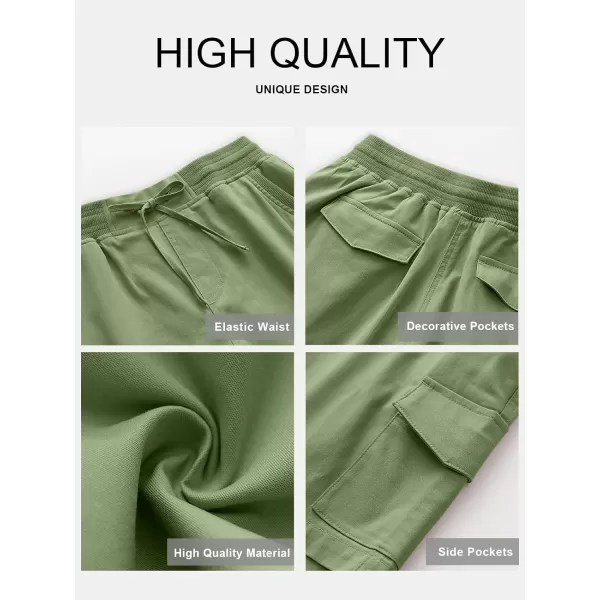 imageANRABESS Womens Casual Dressy High Waist Cotton Cargo Shorts 2024 Spring Fashion Hiking Outdoor Lounge Shorts 6 PocketsGreen