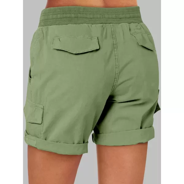imageANRABESS Womens Casual Dressy High Waist Cotton Cargo Shorts 2024 Spring Fashion Hiking Outdoor Lounge Shorts 6 PocketsGreen