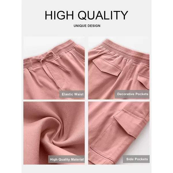 imageANRABESS Womens Casual Dressy High Waist Cotton Cargo Shorts 2024 Spring Fashion Hiking Outdoor Lounge Shorts 6 PocketsPink