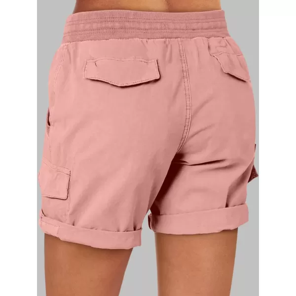 imageANRABESS Womens Casual Dressy High Waist Cotton Cargo Shorts 2024 Spring Fashion Hiking Outdoor Lounge Shorts 6 PocketsPink