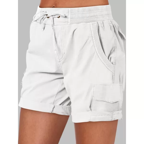 imageANRABESS Womens Casual Dressy High Waist Cotton Cargo Shorts 2024 Spring Fashion Hiking Outdoor Lounge Shorts 6 PocketsWhite