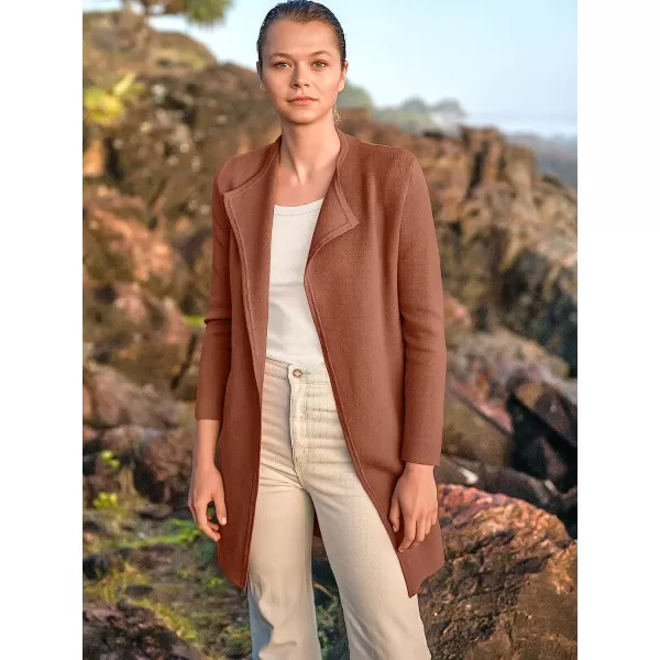 imageANRABESS Womens Casual Long Sleeve Classy Draped Open Front Jackets Long Knitted Cardigan SweaterCoffee