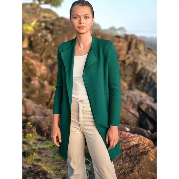 imageANRABESS Womens Casual Long Sleeve Classy Draped Open Front Jackets Long Knitted Cardigan SweaterDark Green