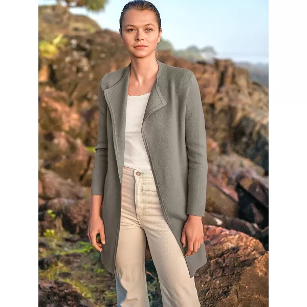 imageANRABESS Womens Casual Long Sleeve Classy Draped Open Front Jackets Long Knitted Cardigan SweaterGrey