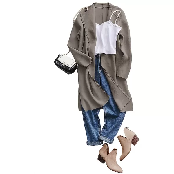 imageANRABESS Womens Casual Long Sleeve Classy Draped Open Front Jackets Long Knitted Cardigan SweaterGrey
