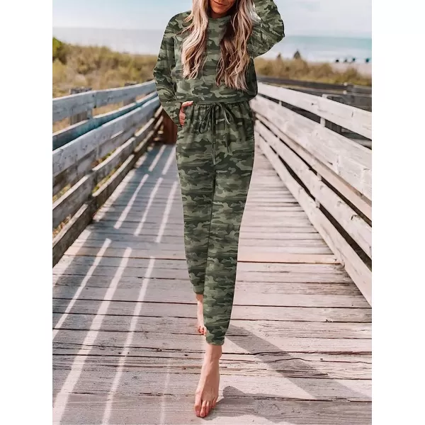 imageANRABESS Womens Casual Long Sleeve Crewneck One Off Shoulder Elastic Waist Stretchy Long Romper Jumpsuit with PocketsCamo