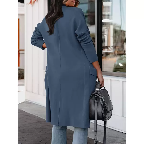 imageANRABESS Womens Casual Long Sleeve Draped Open Front Knit Pockets Long Cardigan Jackets SweaterDeep Blue