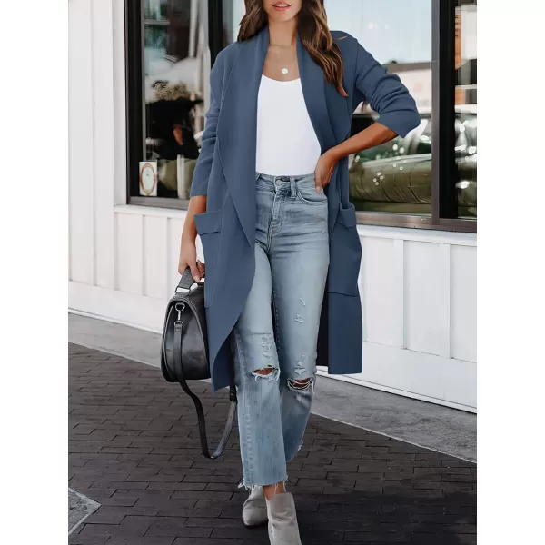 imageANRABESS Womens Casual Long Sleeve Draped Open Front Knit Pockets Long Cardigan Jackets SweaterDeep Blue