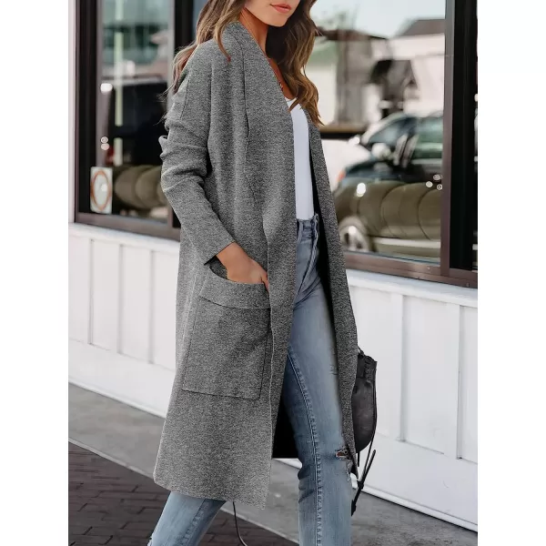 imageANRABESS Womens Casual Long Sleeve Draped Open Front Knit Pockets Long Cardigan Jackets SweaterGray