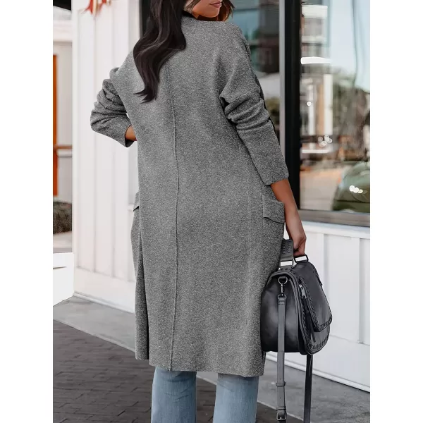 imageANRABESS Womens Casual Long Sleeve Draped Open Front Knit Pockets Long Cardigan Jackets SweaterGray