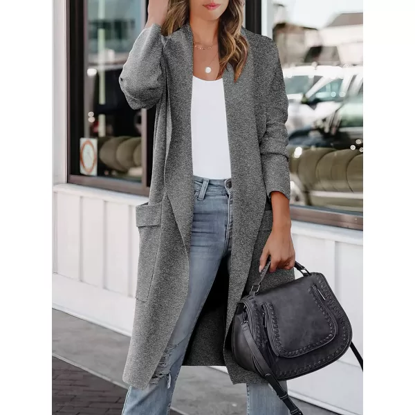 imageANRABESS Womens Casual Long Sleeve Draped Open Front Knit Pockets Long Cardigan Jackets SweaterGray
