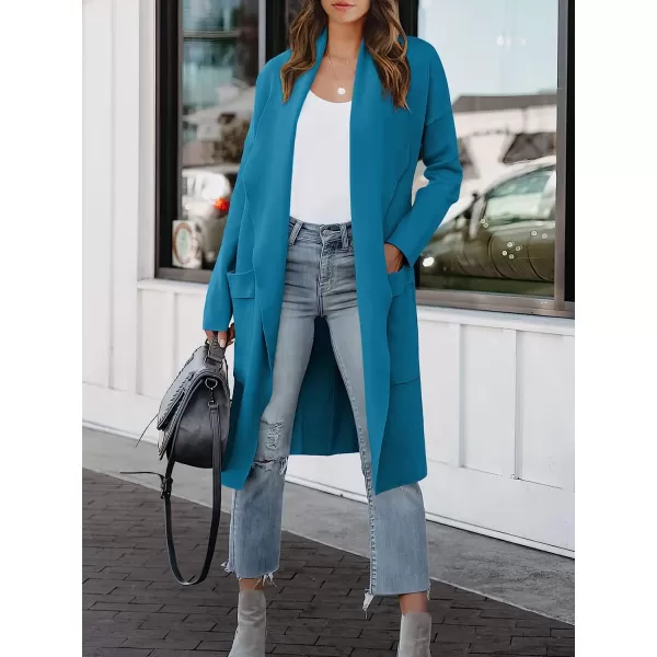 imageANRABESS Womens Casual Long Sleeve Draped Open Front Knit Pockets Long Cardigan Jackets SweaterLake