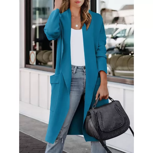 imageANRABESS Womens Casual Long Sleeve Draped Open Front Knit Pockets Long Cardigan Jackets SweaterLake