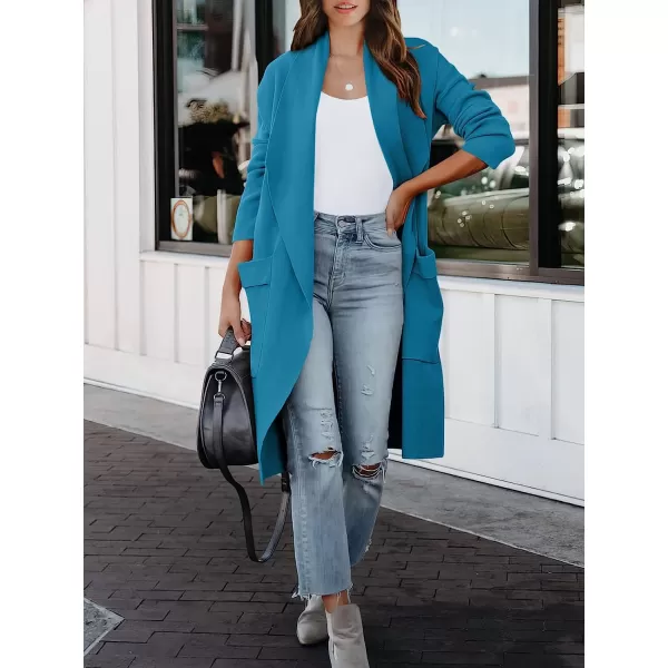 imageANRABESS Womens Casual Long Sleeve Draped Open Front Knit Pockets Long Cardigan Jackets SweaterLake