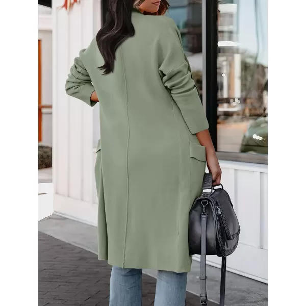 imageANRABESS Womens Casual Long Sleeve Draped Open Front Knit Pockets Long Cardigan Jackets SweaterOlive